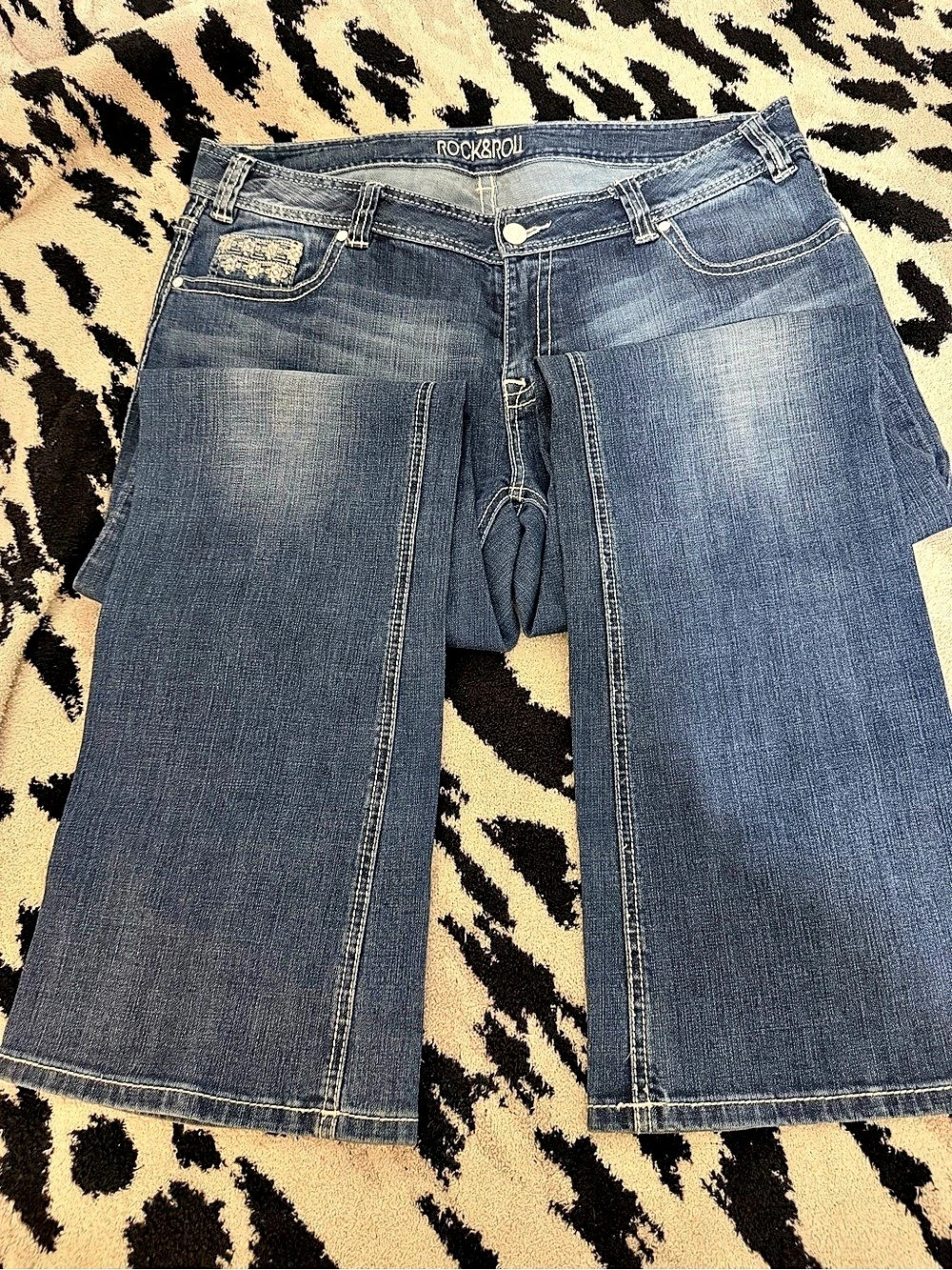 Rock Revival Mid Rise Bootcut Jeans Waist 36 Length 34 Blue